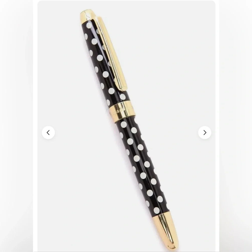 ♠️ kate spade ♠️ To-Do list Ball point pen Black White polka dot NIB